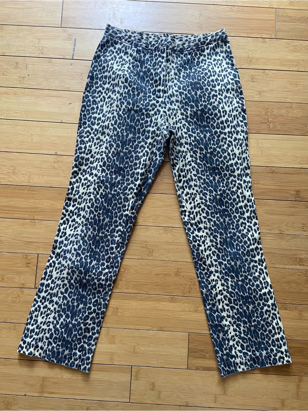 Women’s Leopard Print Pants- Black & Cream
